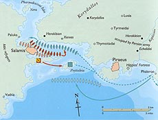 Battle of Salamis, in which the Athenians defeated the navy of Xerxes.