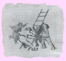 Ladder-Raising scene, from 

The Wheel on the School